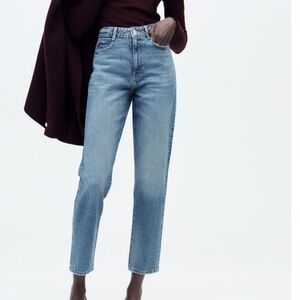 Zara High Waisted Slim Mom Ankle Length Jeans
